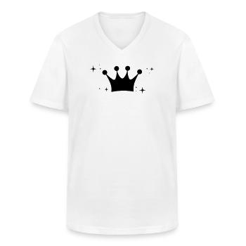 Krone - Männer-T-Shirt mit V-Ausschnitt - Weiß - Vorne - AI Model Male 185 light (185cm)