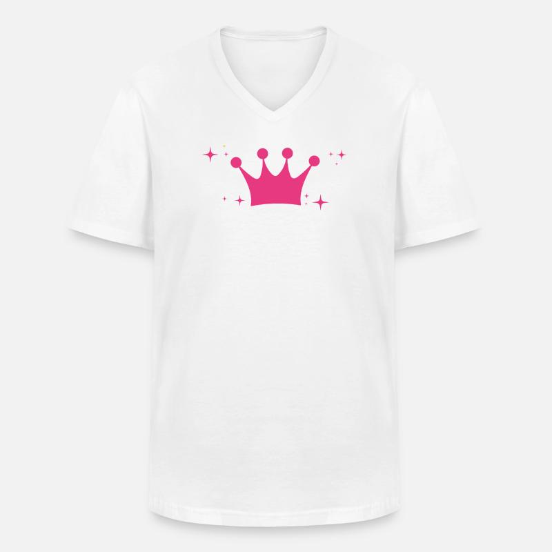 Krone - Geschenkidee - Sterne - Männer-T-Shirt mit V-Ausschnitt - Weiß