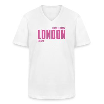 London – England Lyric Design - Männer-T-Shirt mit V-Ausschnitt - Weiß - Vorne - AI Model Male 185 light (185cm)