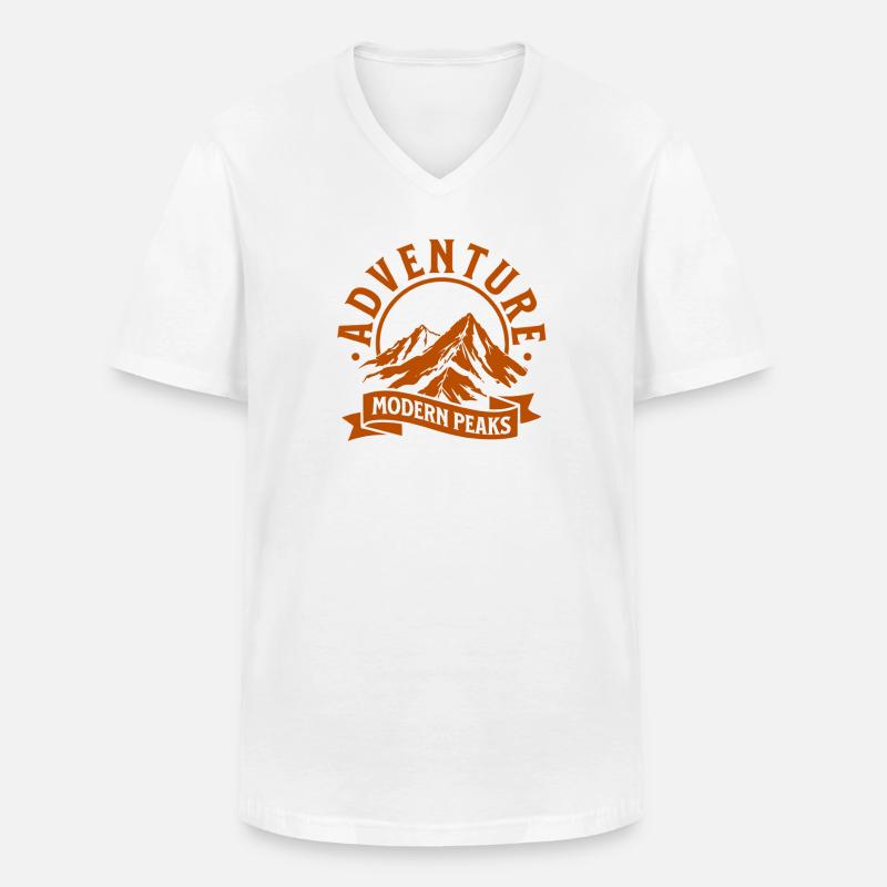 Moderne Bergabenteuer Peaks - Männer-T-Shirt mit V-Ausschnitt - Weiß