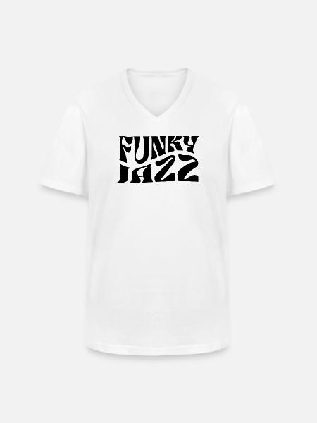 Funky Jazz Musik-Logo-Design - Männer-T-Shirt mit V-Ausschnitt - Weiß