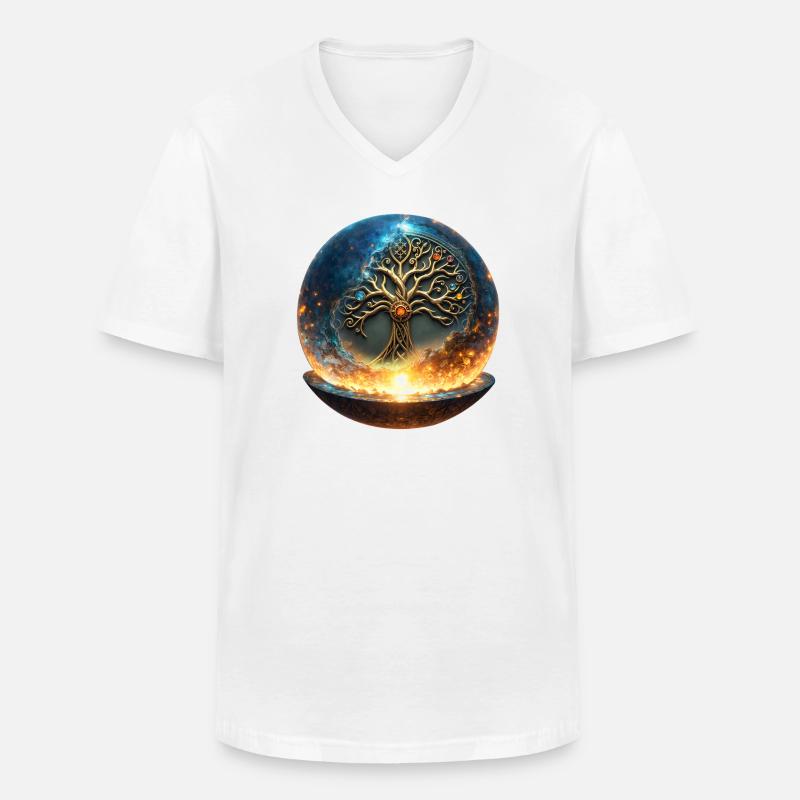 Baum des Lebens im Ballon - Männer-T-Shirt mit V-Ausschnitt - Weiß
