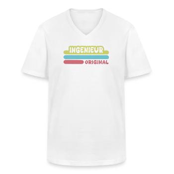 Ingeniør - Klassisk herre T-shirt med V-udskæring - hvid - Foran - AI Model Male 185 light (185cm)