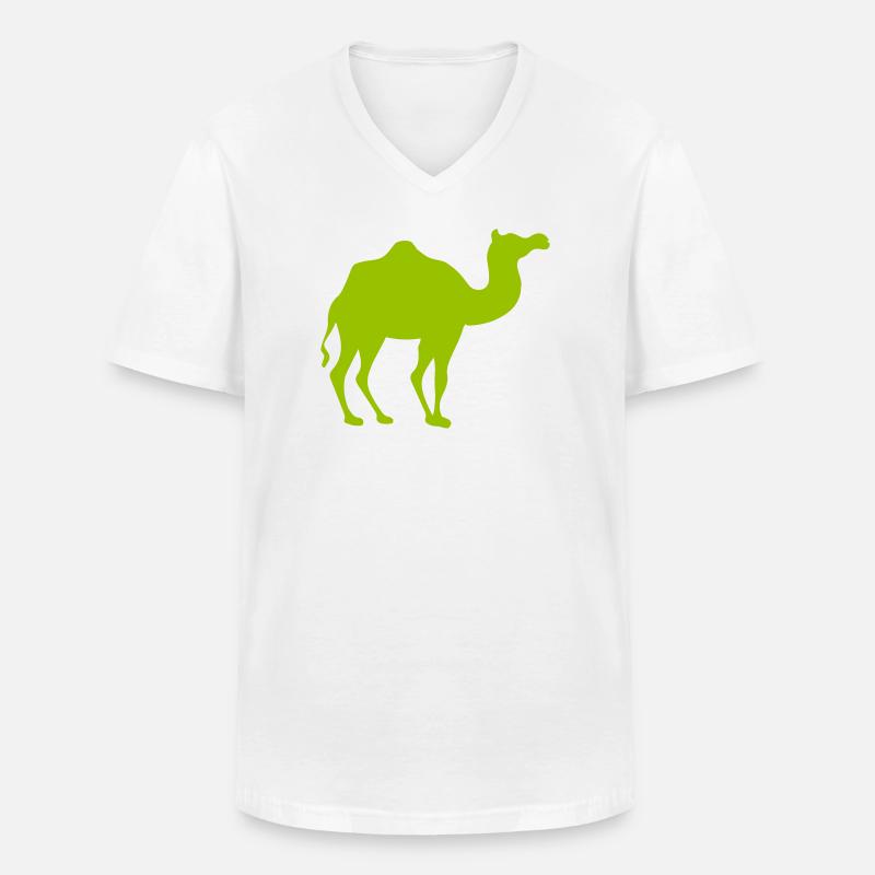 Leuchtendes Kamel Silhouette - Männer-T-Shirt mit V-Ausschnitt - Weiß