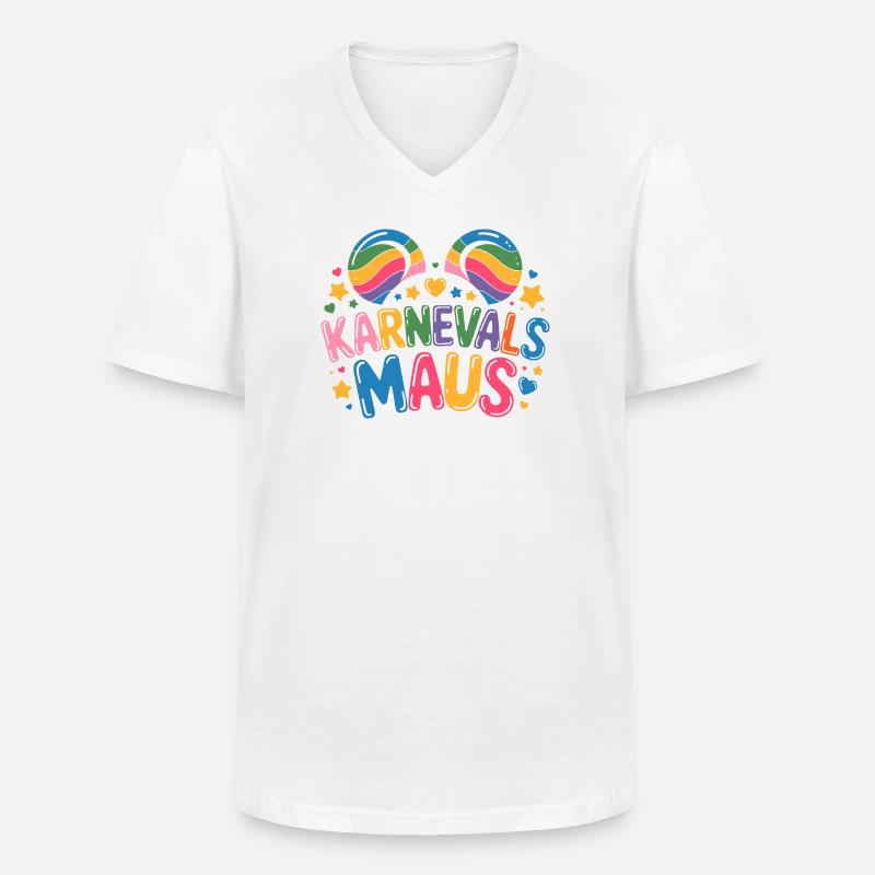Karnevalsmaus Karneval Köln Kölner Karnevals Maus - Männer-T-Shirt mit V-Ausschnitt - Weiß
