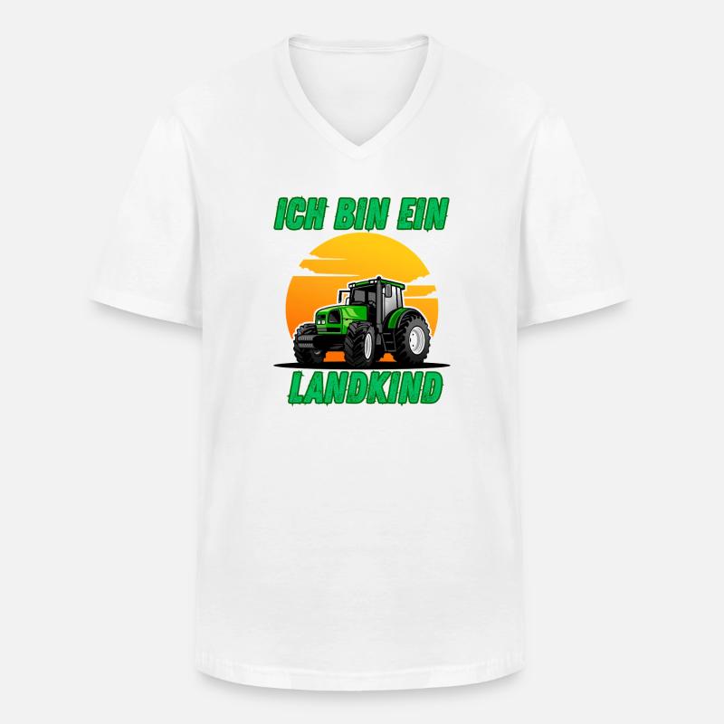 Traktor - Ich bin ein Landkind - Männer-T-Shirt mit V-Ausschnitt - Weiß