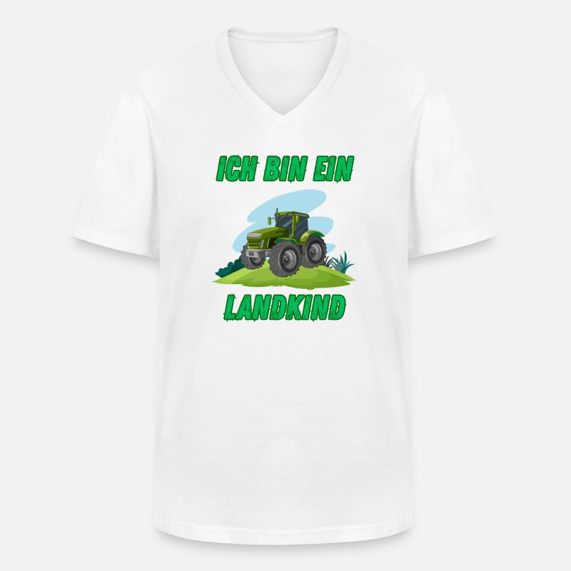Traktor - Ich bin ein Landkind - Männer-T-Shirt mit V-Ausschnitt - Weiß