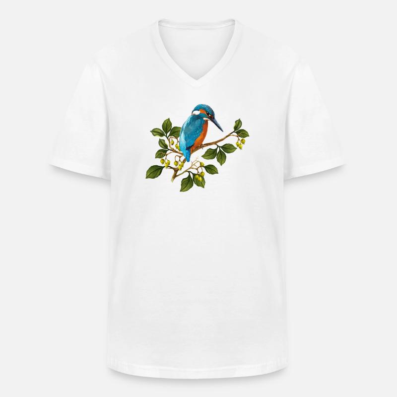 Bunter Vogel - Männer-T-Shirt mit V-Ausschnitt - Weiß