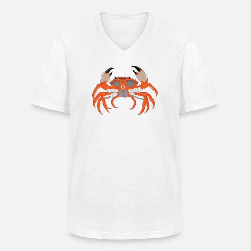 Empreinte de crabe - T-shirt col V Homme - blanc