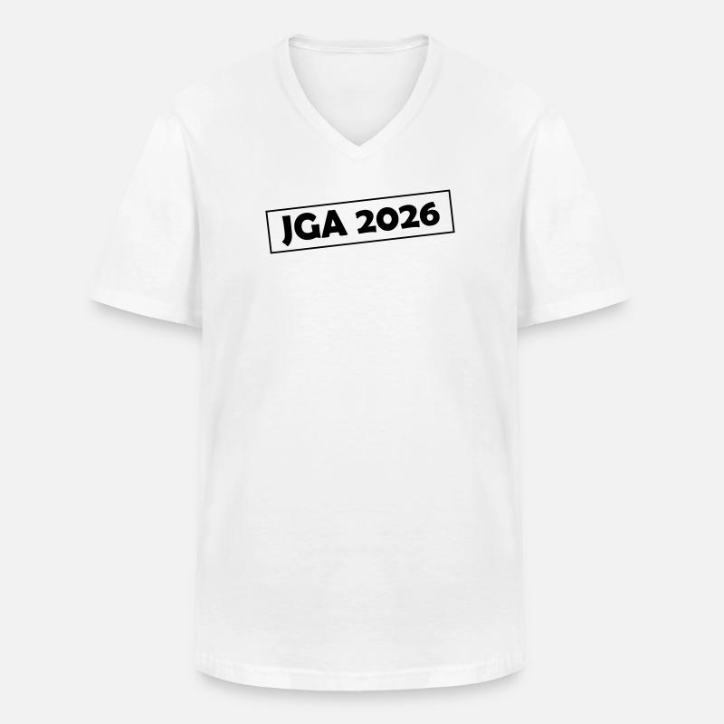 Jga 2026 - Männer-T-Shirt mit V-Ausschnitt - Weiß