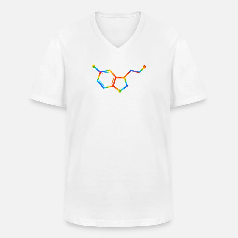 Rainbow Molecule Geometry - seratonin - Men's V-Neck T-Shirt - white