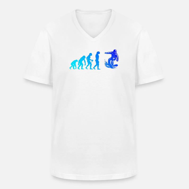 Modernes Snowboard Artwork - Männer-T-Shirt mit V-Ausschnitt - Weiß