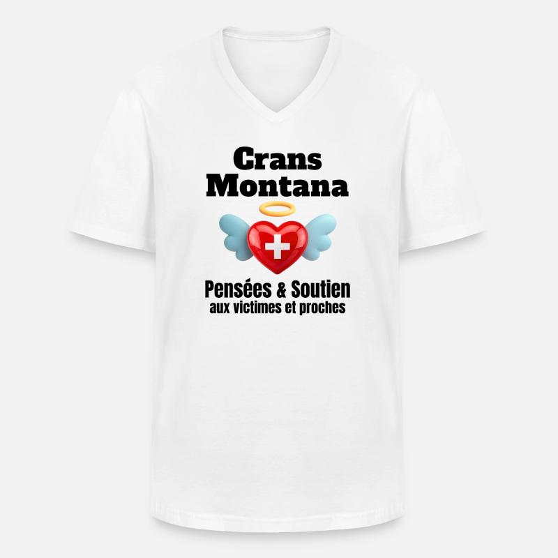 Schweiz, ich bin Schweizerin, Crans-Montana - Männer-T-Shirt mit V-Ausschnitt - Weiß