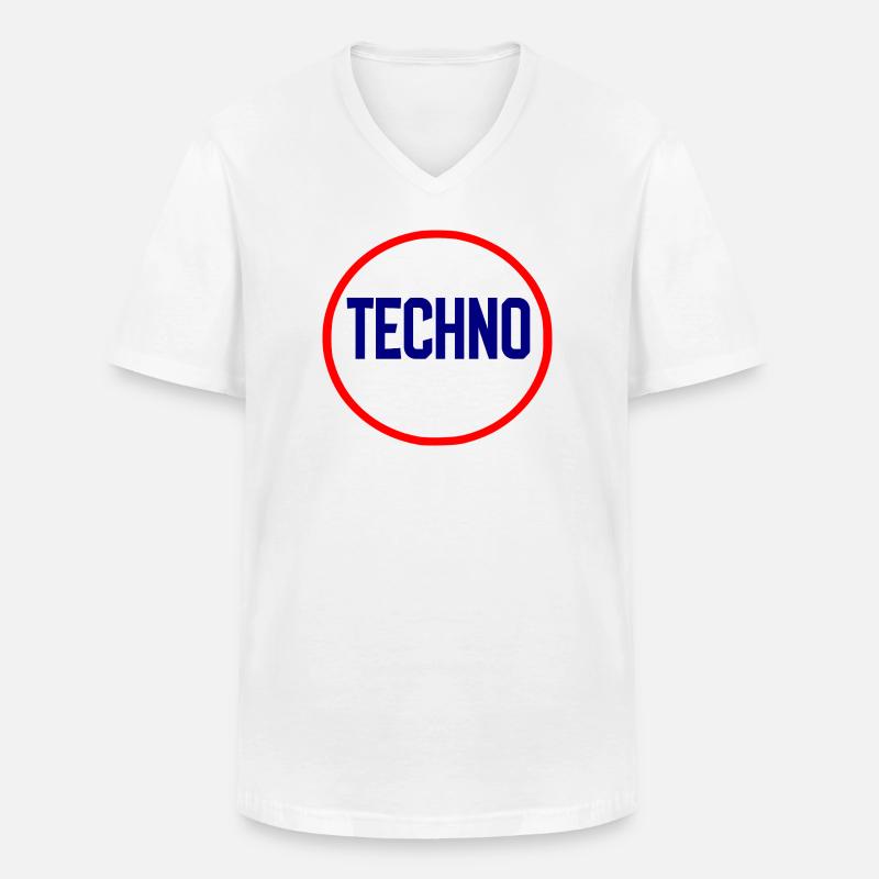 Techno Pulse Circle Logo - Männer-T-Shirt mit V-Ausschnitt - Weiß