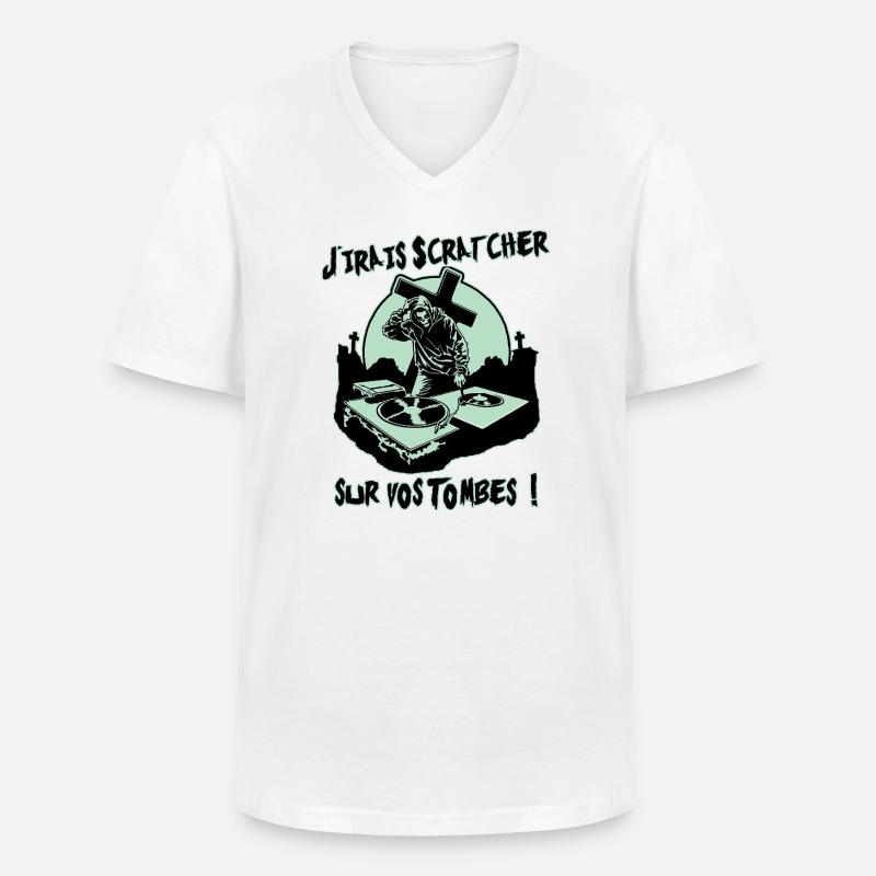 ICH WERDE AUF EURE GRÄBER KRATZEN! - Männer-T-Shirt mit V-Ausschnitt - Weiß