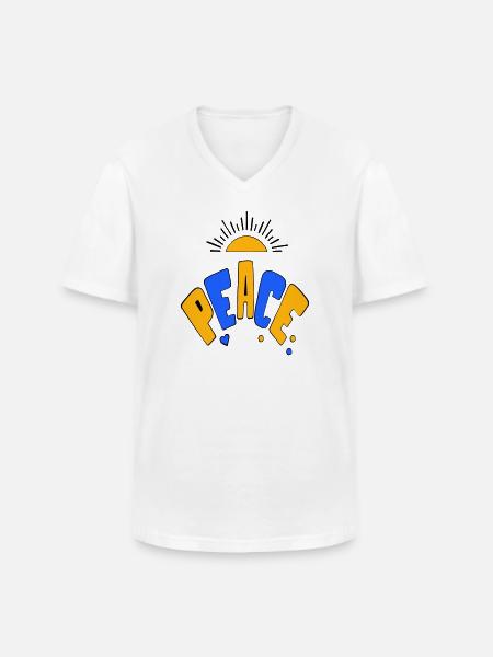 Peace - Men's V-Neck T-Shirt - white