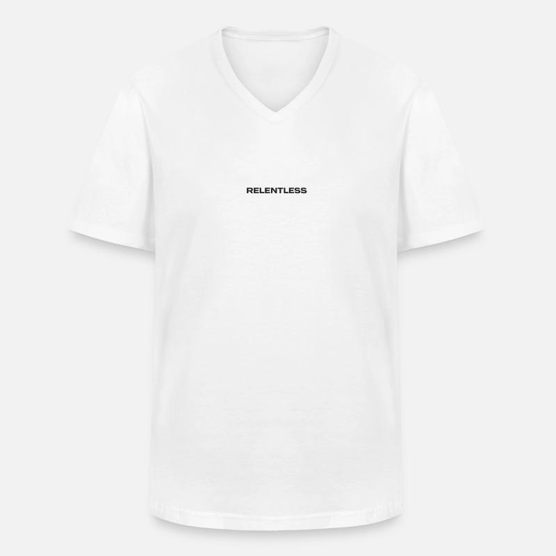 Unermüdliche Typografie Starkes Textdesign - Männer-T-Shirt mit V-Ausschnitt - Weiß