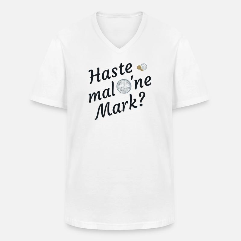 Haste Mal Eine Mark Nostalgie - Männer-T-Shirt mit V-Ausschnitt - Weiß