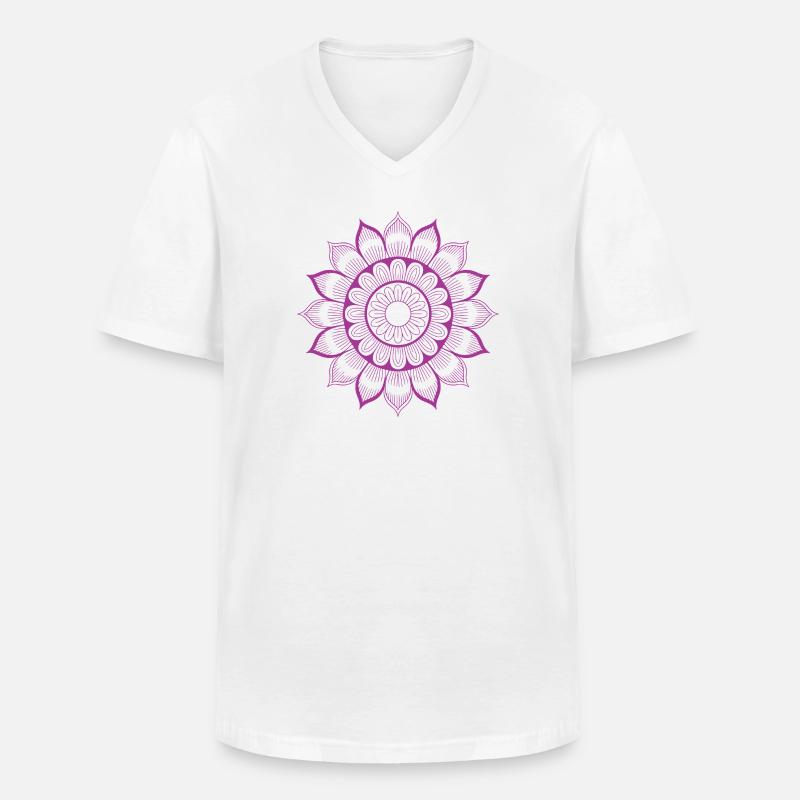 Mandala - Männer-T-Shirt mit V-Ausschnitt - Weiß