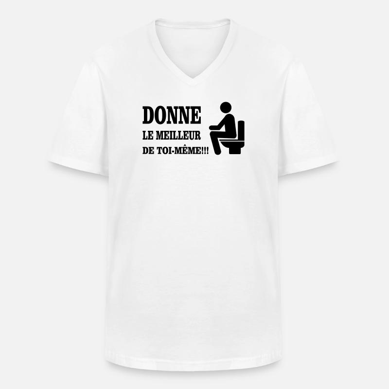 Gib dein Bestes - Männer-T-Shirt mit V-Ausschnitt - Weiß