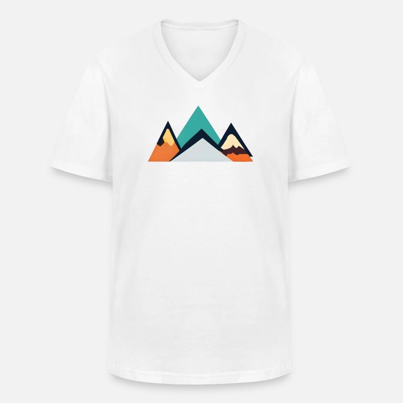 Minimalistisches Berg-Emblem | Mountains - Männer-T-Shirt mit V-Ausschnitt - Weiß
