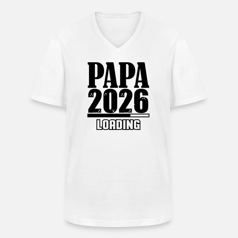 Papa 2026 Loading - Männer-T-Shirt mit V-Ausschnitt - Weiß