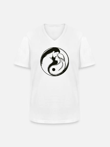 Yin Yang, Male and Female Energy in Balance - Men's V-Neck T-Shirt - white