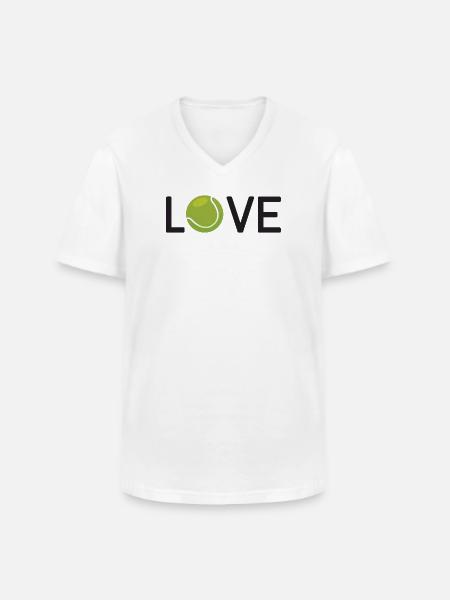 Tennis-Liebhaber - Männer-T-Shirt mit V-Ausschnitt - Weiß