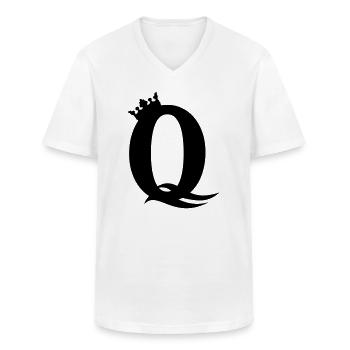 Q-Queen – Majestic Party & Girl Design - Men's V-Neck T-Shirt - white - Front - AI Model Male 185 light (185cm)