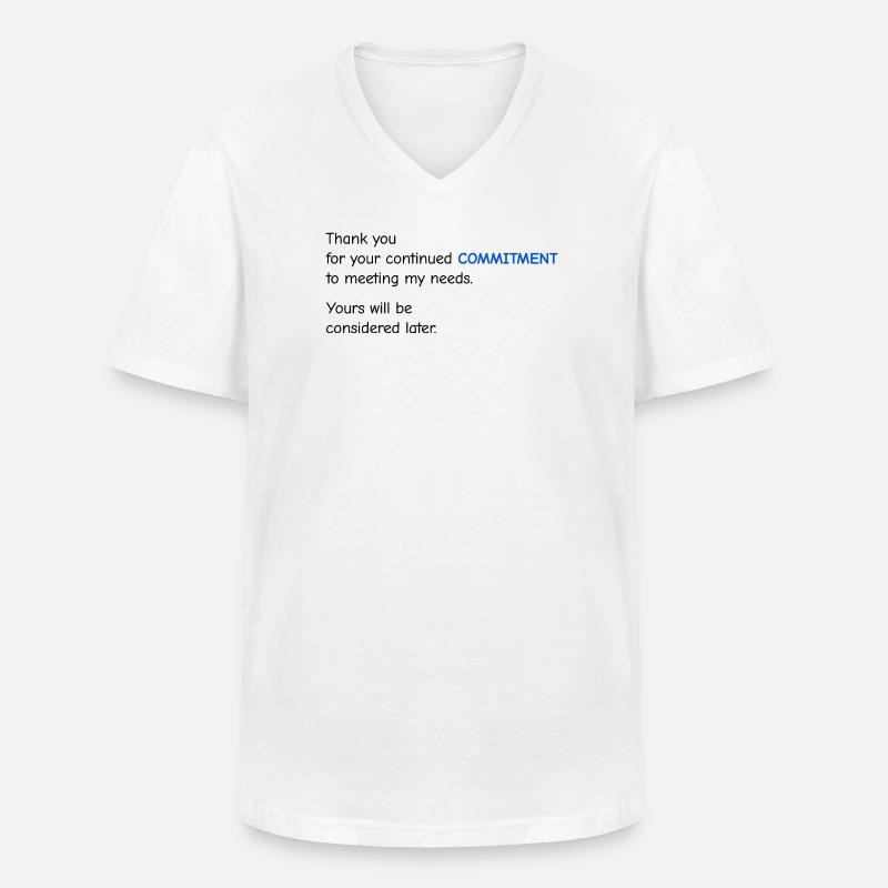 Baby Performance Review - Commitment - Männer-T-Shirt mit V-Ausschnitt - Weiß