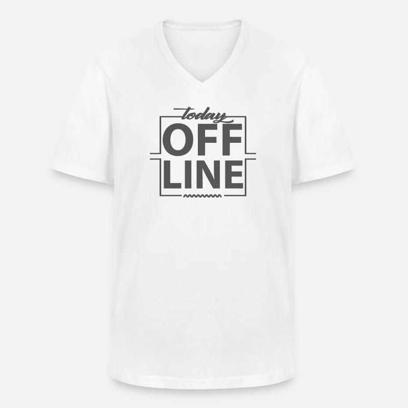 Today Offline Design Statement Spruch Minimal - Männer-T-Shirt mit V-Ausschnitt - Weiß