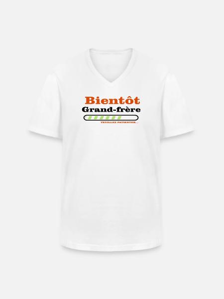 Bald ein großer Bruder - Männer-T-Shirt mit V-Ausschnitt - Weiß