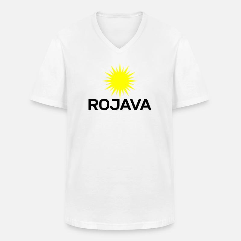 Rojava - Männer-T-Shirt mit V-Ausschnitt - Weiß