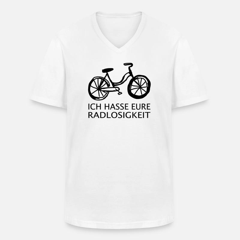 Ich hasse eure Radlosigkeit - Männer-T-Shirt mit V-Ausschnitt - Weiß