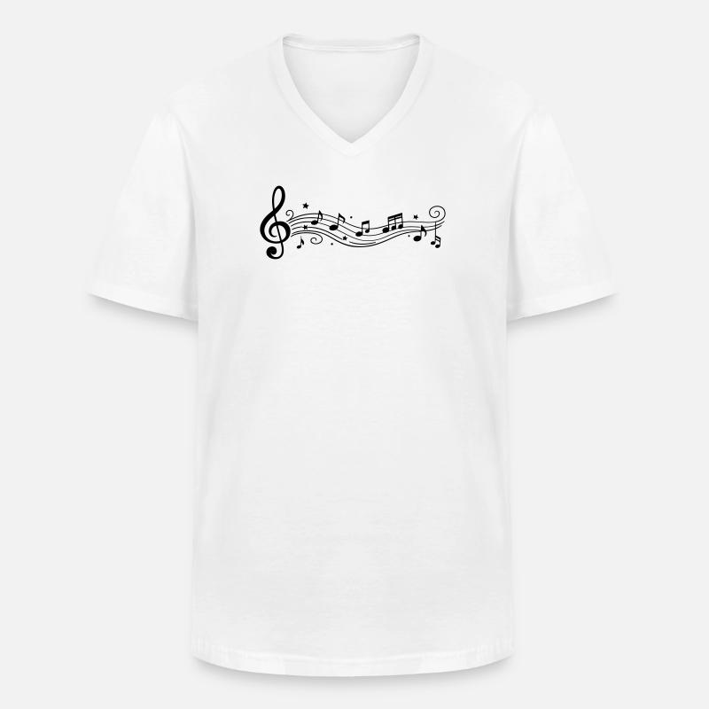 Note musicali Chiave melodiche - Maglietta da uomo classica con scollo a V - bianco