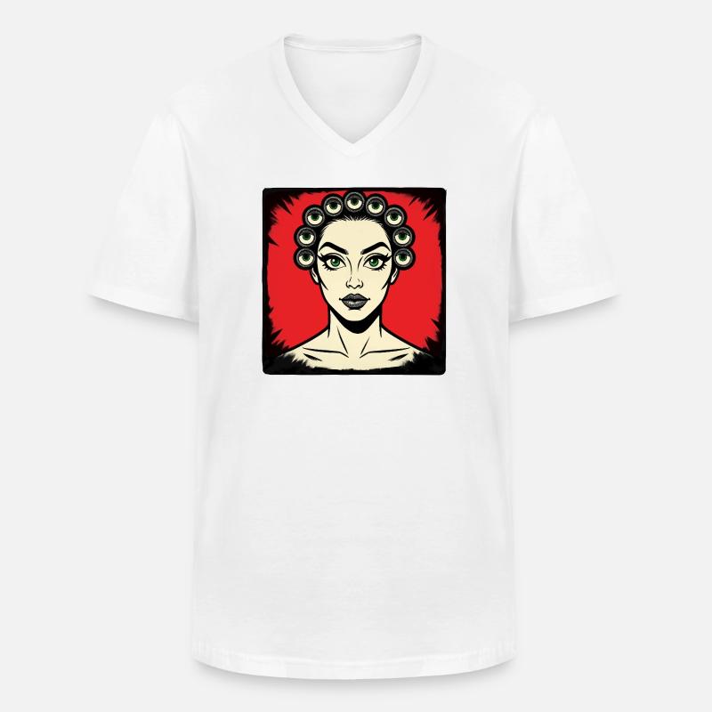 ICH SEHE DICH – nette Leute - Männer-T-Shirt mit V-Ausschnitt - Weiß