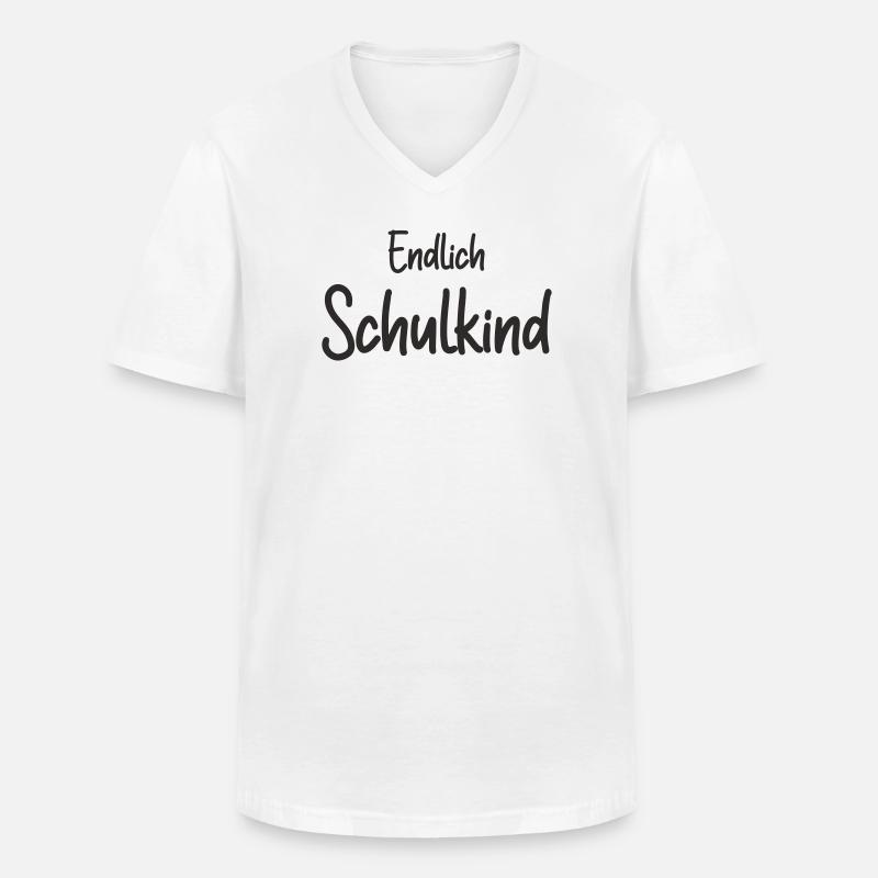 Endlich Schulkind - Einschulung Erstklässler - Männer-T-Shirt mit V-Ausschnitt - Weiß