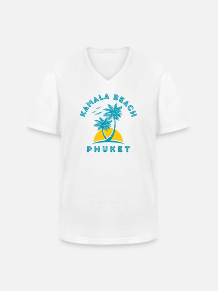 Kamala Beach Phuket Sunset Palm - Men's V-Neck T-Shirt - white