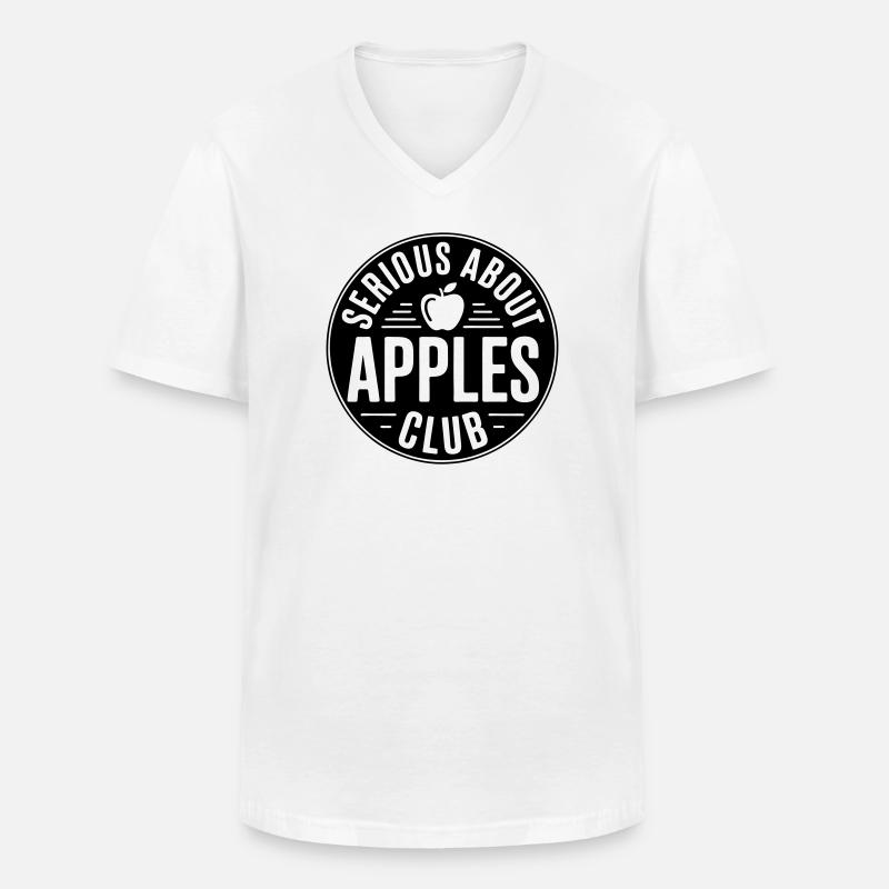 Äpfel - Serious about apples club - Männer-T-Shirt mit V-Ausschnitt - Weiß