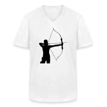 Bogenschütze - Männer-T-Shirt mit V-Ausschnitt - Weiß - Vorne - AI Model Male 185 light (185cm)
