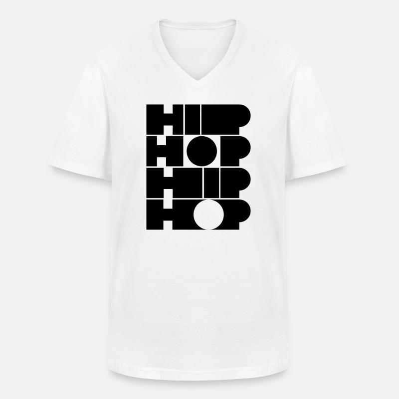 Hip-Hop-Mut typografisches Logodesign - Männer-T-Shirt mit V-Ausschnitt - Weiß
