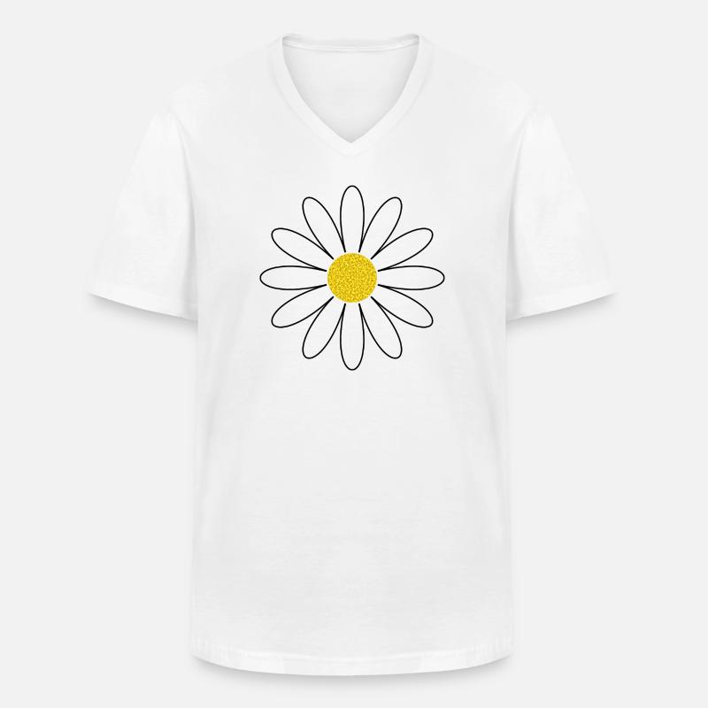 Gänseblümchen Blüte Blume - Männer-T-Shirt mit V-Ausschnitt - Weiß
