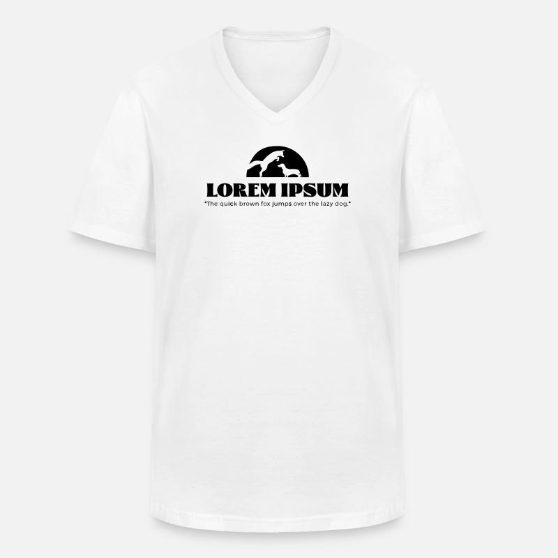 LoremIpsum – the quick brown fox ... - Männer-T-Shirt mit V-Ausschnitt - Weiß