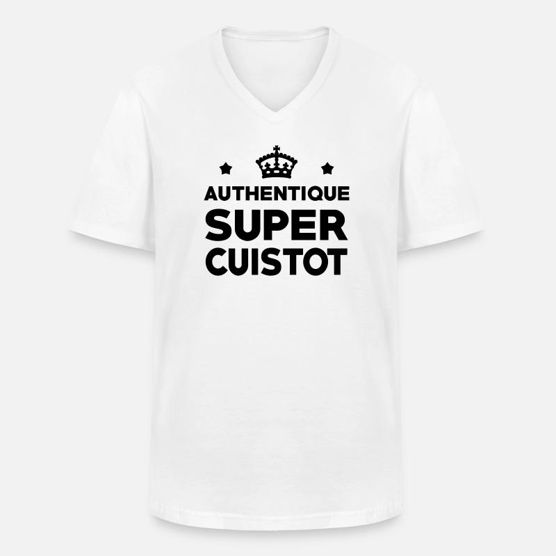 Superkoch – Küche – Koch - Männer-T-Shirt mit V-Ausschnitt - Weiß