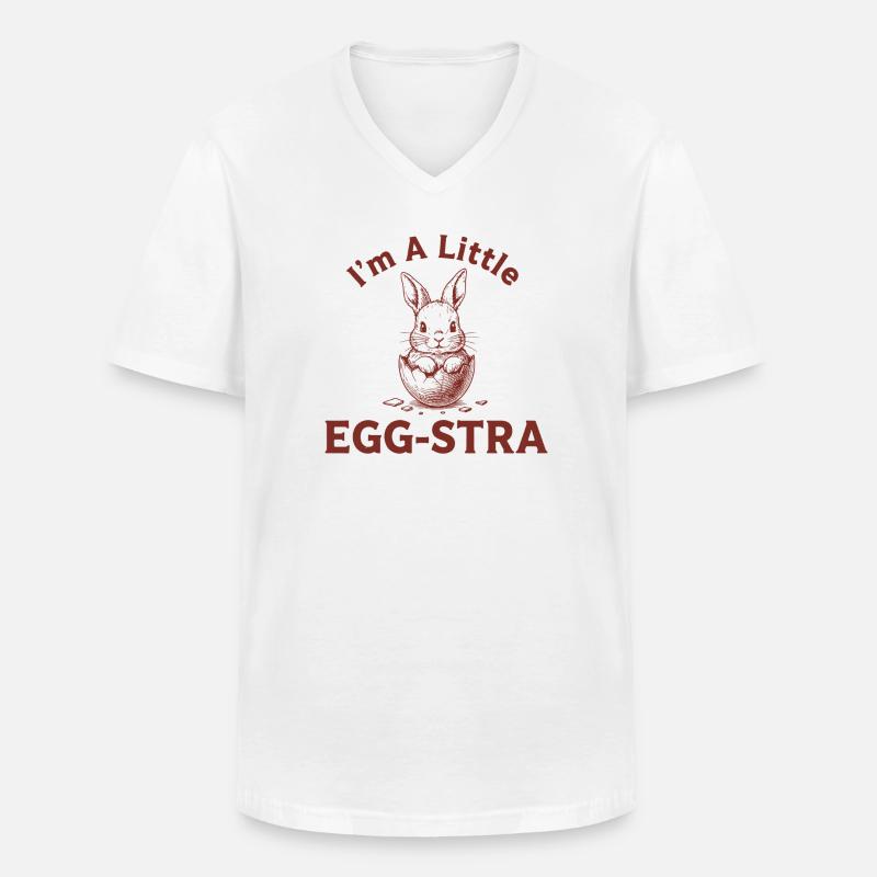 Egg-STRA Bunny Tee - Männer-T-Shirt mit V-Ausschnitt - Weiß