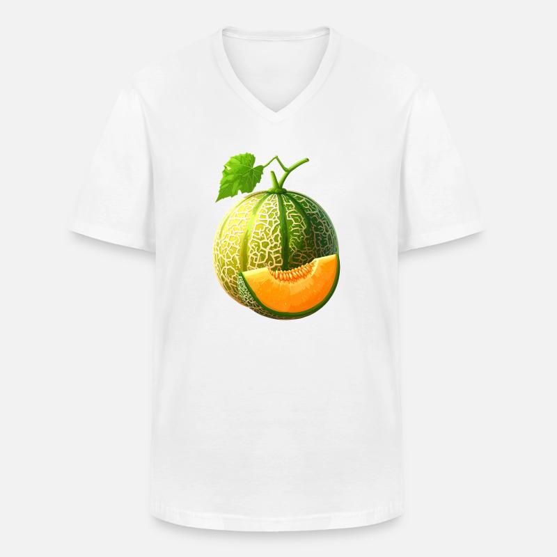 Honigmelone - Männer-T-Shirt mit V-Ausschnitt - Weiß