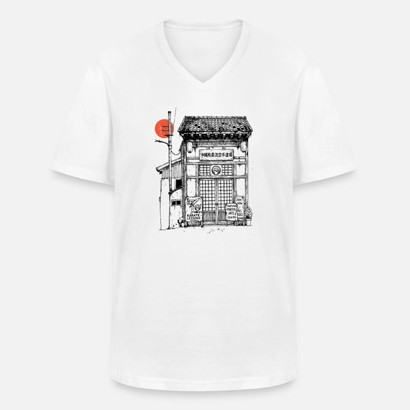 Goju Ryu Dojo - Männer-T-Shirt mit V-Ausschnitt - Weiß