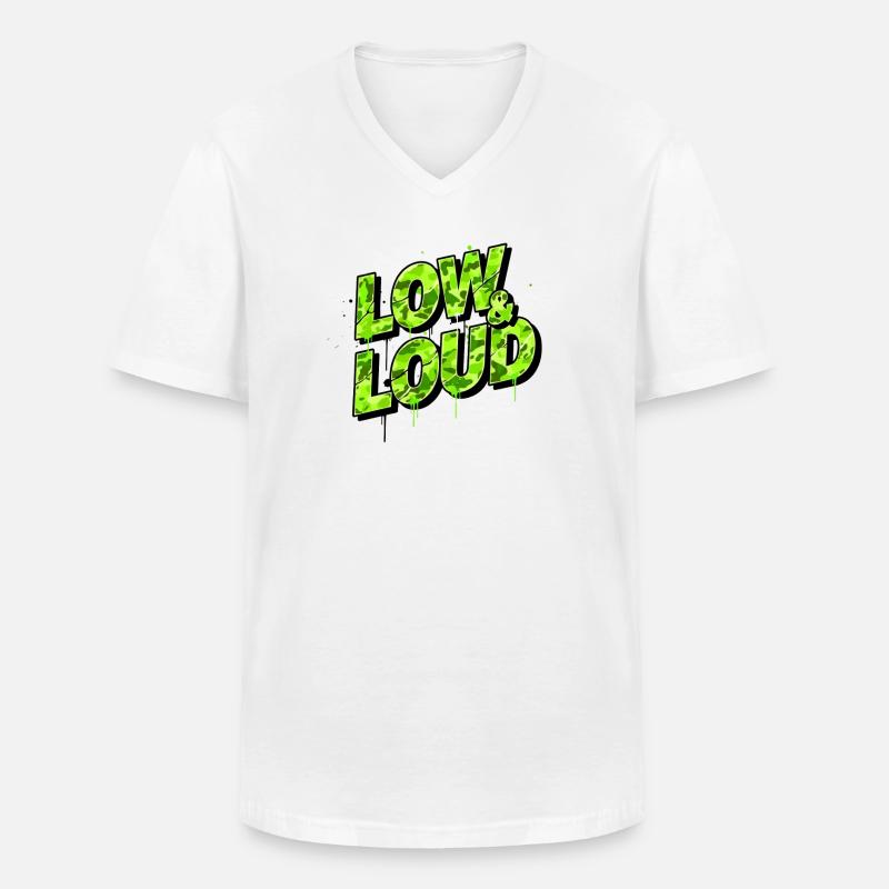 Low & Loud Auto Tuning Szene Design - Männer-T-Shirt mit V-Ausschnitt - Weiß