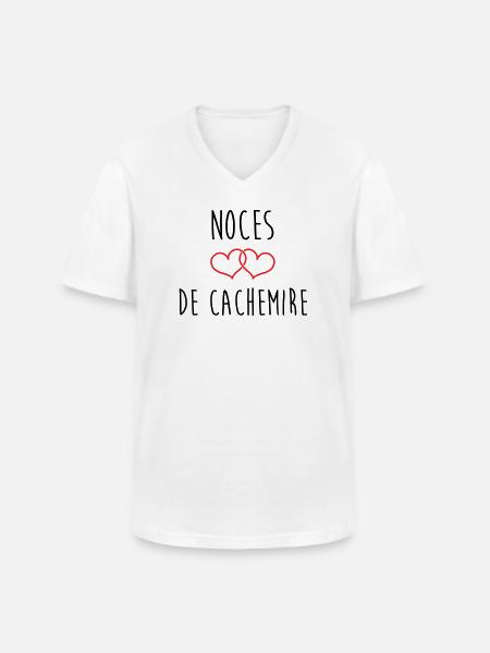 Kaschmirhochzeit 47 Jahre Ehe - Männer-T-Shirt mit V-Ausschnitt - Weiß