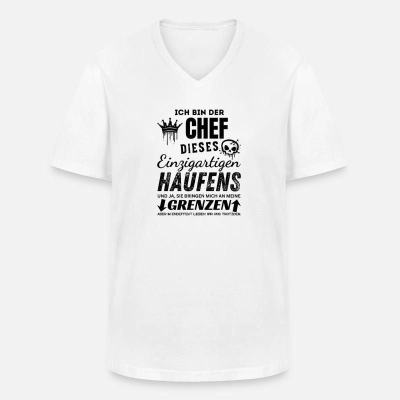 Chef des einzigartigen Haufens Chef Geschenk - Männer-T-Shirt mit V-Ausschnitt - Weiß